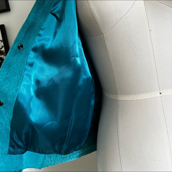 Vintage Turquoise Suede Vest S - Picture 4 of 6